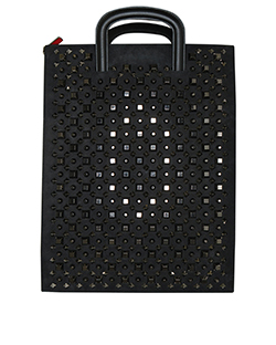 Trictrac Studded Tote M, Suede, Black, 2*